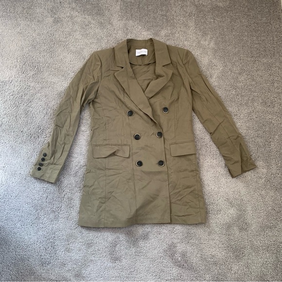 EUC L’ ATELIER OLIVE GREEN DOUBLE BREASTED JACKET - Picture 1 of 1